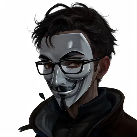 <lora:elnero-09:1>, 1man wearing a white mask, 4k portrait