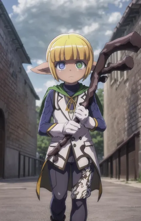 1 boy,more details in eyes,cute,looking at viewer, adorabel boy,cute face,details sky,handsome,young,juvenile,((masterpiece:1.4,best quality)),multiple details,colorful hair,eyeshadow,sfw,   full body, standing, (longstaff:1.5)
,(mare bello fiore) <lora:mare-overlord:1>