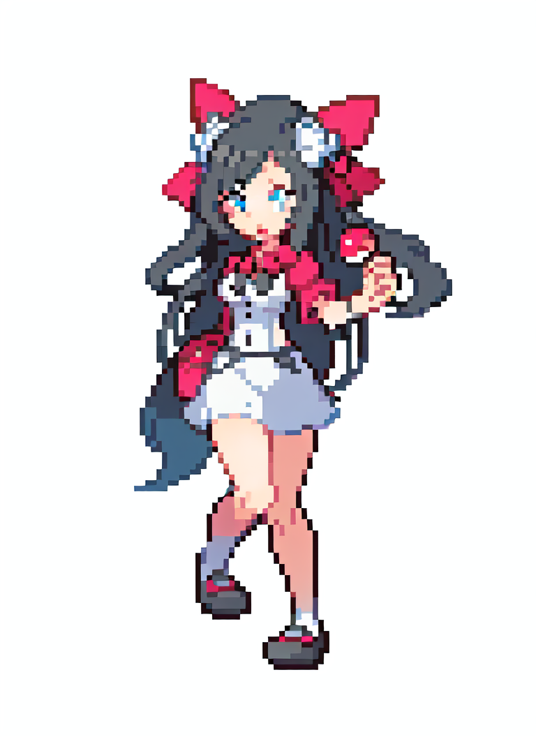 A close up of a pixel art of a woman with a gun - SeaArt AI