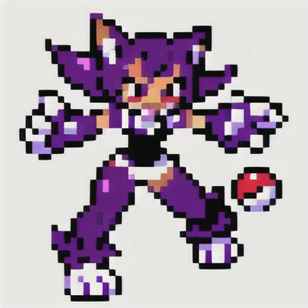 girl, furry, cat girl, punk outfit, poke ball, wide hips, calico fur, piercing, gloves, ((full body)), white background, looking to the side, angry,
((poke ball)), ((holding)),
gen2
<lora:pokemon_trainer_sprite:.6>