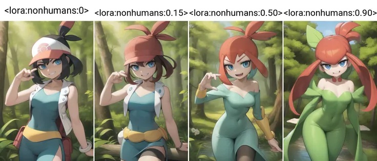 female, pokemon, forest <lora:nonhumans:0>
