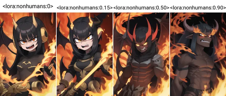 demon, angry, horns, standing, fire, upper body <lora:nonhumans:0>