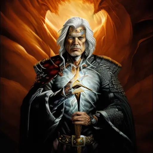 human male Wizard with white hair and dark brown eyes, fantasy art, dungeons and dragons, portrait