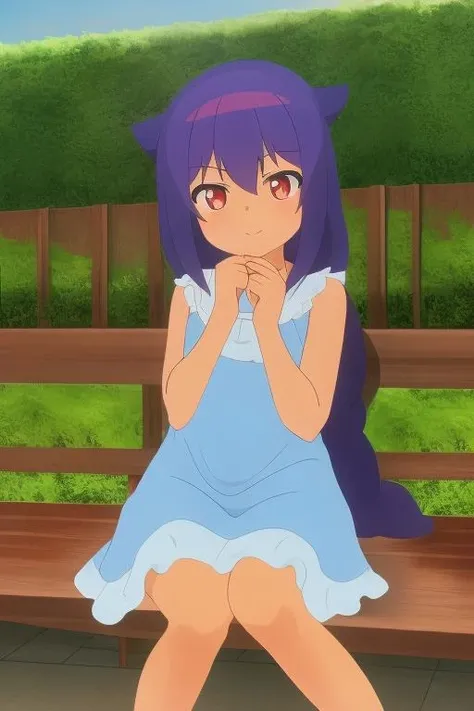 <lora:Jahy_Final:1>,
masterpiece,best quality,1girl,solo,nice hand,good hand,outdoors,
jahy_young,red eyes,blue frilled dress,