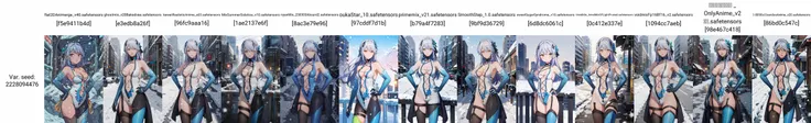 LYFE, leotard, elbow_gloves, asymmetrical_legwear, hair_ornament, cleavage, blue_hair, long hair, yellow_eyes, hand on hip, 1girl, solo, standing, cowboy shot, looking at viewer, outdoors, day, winter, snowing, snowflakes, cityscape, city, dappled_sunlight, (masterpiece,best quality,beautiful and aesthetic:1.2), <lora:LYFE-V2:1>