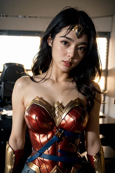 (masterpiece), best quality, perfect face,1girl, the wonder woman armor suit, <lora:hello_rina-02:1>