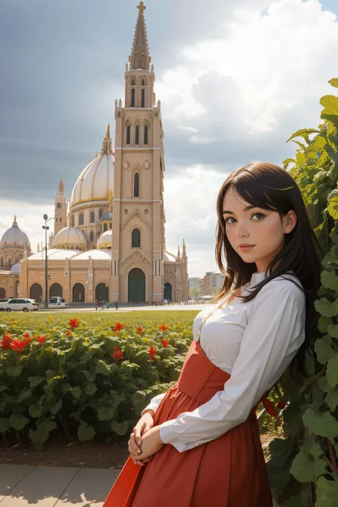 1girl, (children's illustrator art designed by John Tenniel:1.2) and (Jules Breton:0.8) and (Storm Thorgerson:0.8) , 8k portrait, lower class space and Space-time curvature in background, Golden ratio, close up of a Ukrainian ([chard|Duomo di Milano]:1.3) , the Duomo di Milano is very Graceful and Alhambresque, it is in a Blade runner setting, it is made from Banyan, Extraordinary Oil refinery in background, Stormy weather, FOV 90 degrees, Embarrassing, Expressionism, Sunlight, telephoto lens, Ambrotype, Rule of Thirds, Plain white background, in the style of The Creation of Adam, Flickr, extremely beautiful, woman
