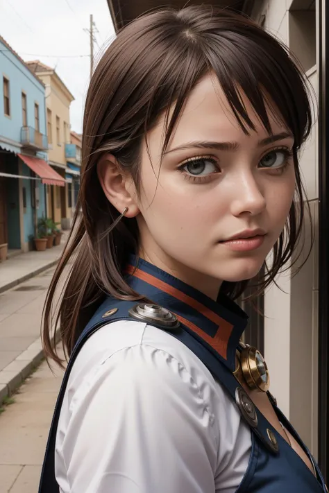 1girl, [ (by James Pradier:0.8) : (Glenn Fabry:1.3) :6], dramatic Vector Art, Orange city street and vegetation, award winning, extreme close-up shot of a ("Crimean War":1.3) , it is very Cloudy and Hostile, from inside of a Satin Herculaneum, at Dusk, soft focus, Screen print, Sad, Lunarpunk, Beautifully Lit, Selective focus, triadic colors, Batik, icon style, 4K, dslr, feminine, sci fi