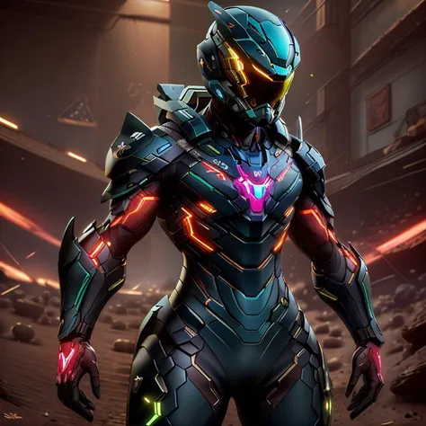 cowboy shot, helmet, full armor, neon,<lora:SpacesKnigts3.2-000006:1>
