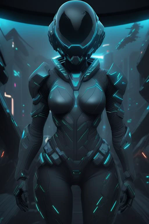 sci-fi armor, spacesknigts, woman, blue visor, helmet <lora:SpaceKnights6.1:1>
