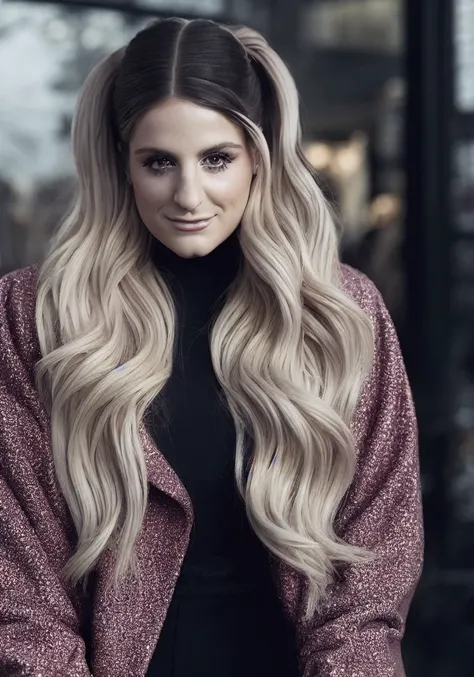 meghan trainor  (sharp focus:1.2), photo, attractive young woman, (beautiful face:1.1), detailed eyes, luscious lips, (winged eyeliner:0.85), (tight body:1.2), (dark hair:1.2), wearing (jacket:1.2) at a (shop:1.2). (moody lighting:1.2), depth of field, bokeh, 4K, HDR. by (James C. Christensen:1.2|Jeremy Lipking:1.1).