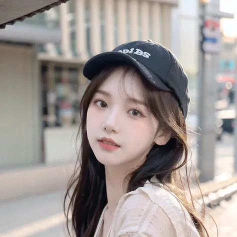 Portrait of karina, (baseball cap), street photography, city streets, blushing, awkward smile, looking into camera, (8k, best quality, masterpiece:1.2), (realistic, photo-realistic:1.37), ultra-detailed, 1 girl, cute, solo, beautiful detailed sky, night, dating, (nose blush), (closed mouth) small breasts, beautiful detailed eyes, realistic, photo, matte colors, detailed backgound,  eye makeup,bikini,<lora:aespaKarina_aespaKarinaV5:0.7>, Natural light,<lora:koreandolllikeness_V10:0.05>, <lora:epiNoiseoffset_v2:1>,  <lora:cuteGirlMix4_v10:0.6> (pureerosface_v1:0.5), (ulzzang-6500-v1.1:0.5)  <lora:chilloutmixss_xss10:0.3> <lora:japaneseDollLikeness_v10:0.1> <lora:taiwanDollLikeness_v10:0.1>