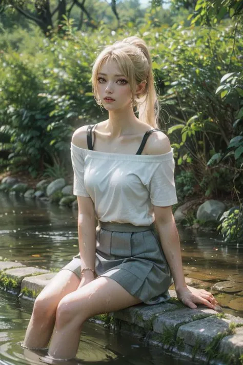 (best quality:1.2),(high quality:1.2),masterpiece,high details,(Realism:1.4),transparent texture,
iso noise,photo texture,vivid color,
<lora:Yoimiya:1:lbw=1,1,1,1,1,0,1,0,0,0,0,0,0,0,0,0,0>,yoimiya_genshin,long hair,short ponytail,blond hair,hair on the temples,white t-shirt,off-the-shoulder,large chest,bare arms,bare feet,short skirt,sitting by the river washing feet,
<lora:The forest light V3:1:1:lbw=0,1,1,1,1,1,1,1,1,1,0,1,1,0,1,1,0>,slg,forest,grass,stream,
prospect,light,