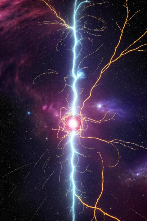 a neuron spinning around the universe because they are in love