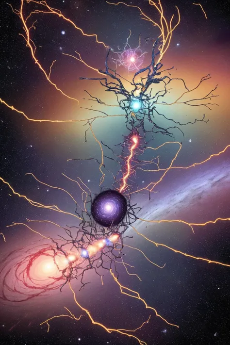 a neuron spinning around the universe because they are in love