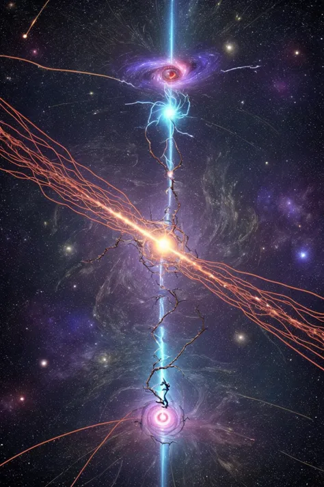 a neuron spinning around the universe because they are in love