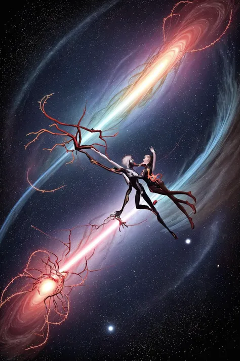 a neuron spinning around the universe because they are in love