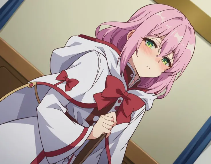 score_9, score_8_up, score_7_up, source_anime,
nornclatalissajioral, <lora:norn-clatalissa-jioral-ponyxl-lora-nochekaiser:1>
norn clatalissa jioral, long hair, hair between eyes, green eyes, pink hair,
long sleeves, dress, bow, red bow, hood, robe, white robe,
indoors, bed, bed room, on side, blush, drunk,
looking at viewer, dutch angle, cowboy shot,