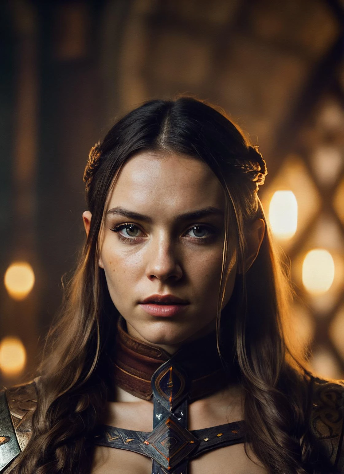 A stunning intricate full color portrait of (sks woman:1) as (viking warrior), (barbarian), epic character composition, by ilya kuvshinov, alessio albi, nina masic, sharp focus, natural lighting, subsurface scattering, f2, 35mm, film grain, <lora:lora_daisy_v1_from_v1_160:1>