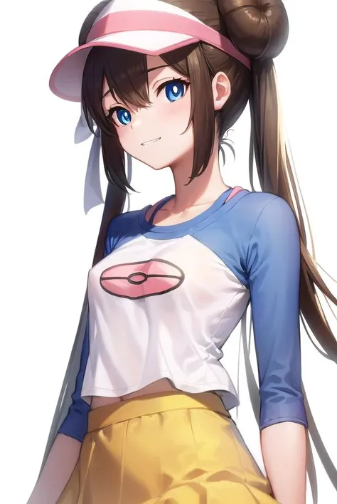 rosa, <lyco:rosa-lyco-nochekaiser:1>,
rosa, brown hair, double bun, doughnut hair bun, hair bun, blue eyes, hair between eyes, twintails, (small breasts:1.2), <lora:talkmouth_I_v100:1>,
BREAK pantyhose, pantyhose under shorts, raglan sleeves, skirt, yellow skirt, white shirt, blue sleeves, long sleeves, visor cap,
BREAK looking at viewer, upper body, fully body,
BREAK outdoors,
BREAK <lyco:GoodHands-beta2:1>, (masterpiece:1.2), best quality, high resolution, unity 8k wallpaper, (illustration:0.8), (beautiful detailed eyes:1.6), extremely detailed face, perfect lighting, extremely detailed CG, (perfect hands, perfect anatomy),