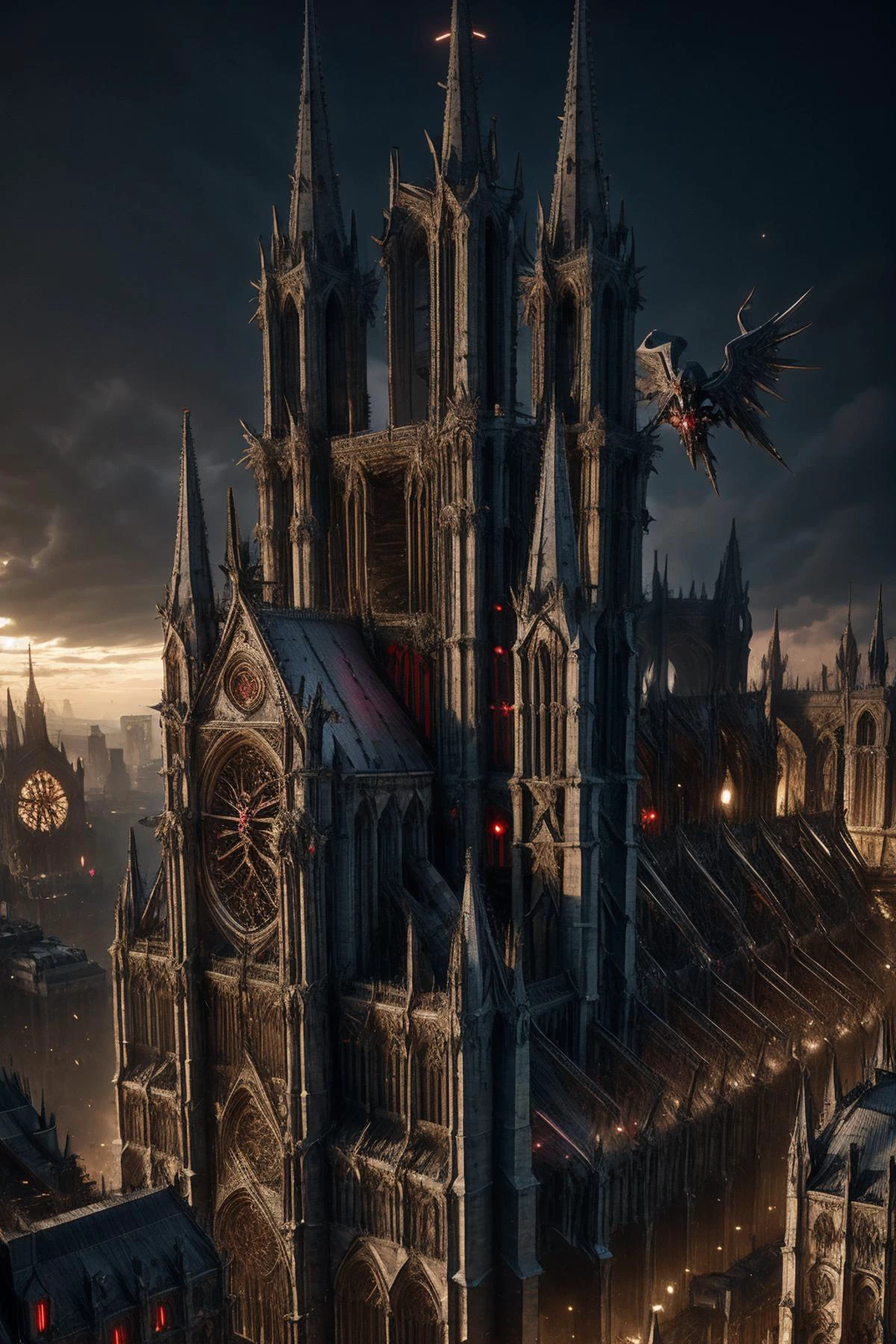 ChaosMarineStyleAI, notre dame de paris <lora:ChaosMarineStyleAISD15:0.8>