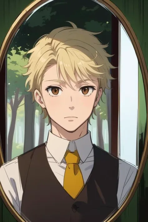 masterpiece, best quality, sketch, 1boy, solo, male focus, looking at viewer, upper body, , <lora:john_h_watson:0.64>, john_h_watson, brown eyes, blonde hair, , , The Forest of Mirrors: A place where reality is distorted and nothing is as it seems,