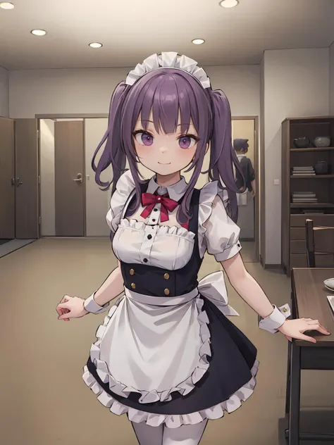 masterpiece, best quality, 1girl, solo, smile, ichijou ayaka, maid, maid headdress, <lora:ichijou_ayaka_locon_v1:0.7> indoors,