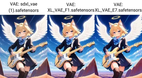 masterpiece, best quality, image of nightmare,wavy blonde hair,{{{angel wings}}},{{{Angel Halo}}},{{{{{{school uniform}}}}}},{{cat ears}},{{{play the guitar}}},backlighting,{{{{cute}}}},{{{{{{stand on ayers rock}}}}}},wide angle,200mm camera lens
