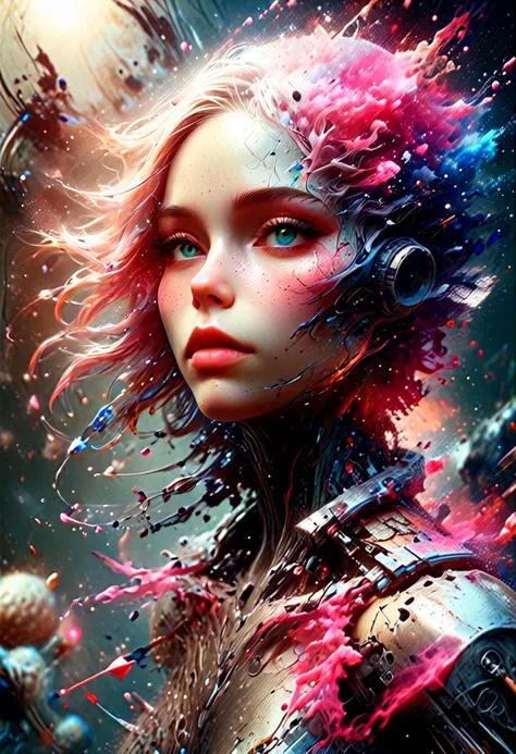 . Graphic Elegance, space art, Sci-Fic Art, dark influence, NijiExpress 3D v3, kinetic art, datanoshing, oil painting, Ink v3, Splash style, abstract art, abstract technology, cyber elements, futurism, epic style, Illustrated v3, Deco influence, AirBrush style, drawing, metallic effect, Geo2099 style, Mixpnk, Artstation concept art, 64k
