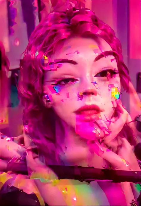 k/da \(league of legends\) , extreme closeup of womans lips, hyper realism, chapped lips, sphere reflecting spheres nested in reflection with glitchy fragmented colors, spectral effects of raindrop magnification digital art, <lora:glitchcore-10_LORA:01.9>