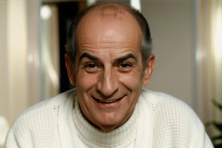 (DeFunes768),a close up of a person wearing a sweater, happy, big smile <lora:DeFunes768:0.6>