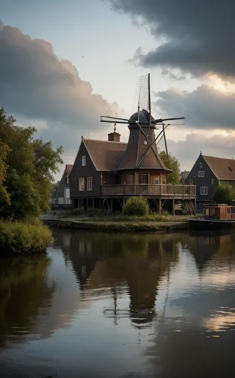 Epic style dutch harbour, victorian era, A professional Photo by Ine Lamers, inspired by José Manuel Rodrigues and Awoiska van der Molen.