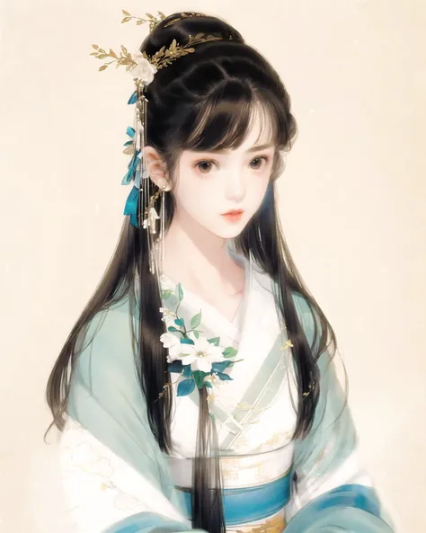 1girl,solo,beauty, gauze,hanfu,upper body