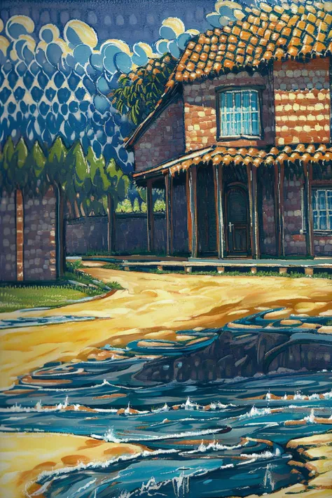 <lora:envybetterhandsLocon_alpha3:1>, <lora:IraKennedy:1> irakennedy, post-Impressionist, <lora:Dra9onScaleAI:1>, Dr490nSc4leAI, a house by the sea