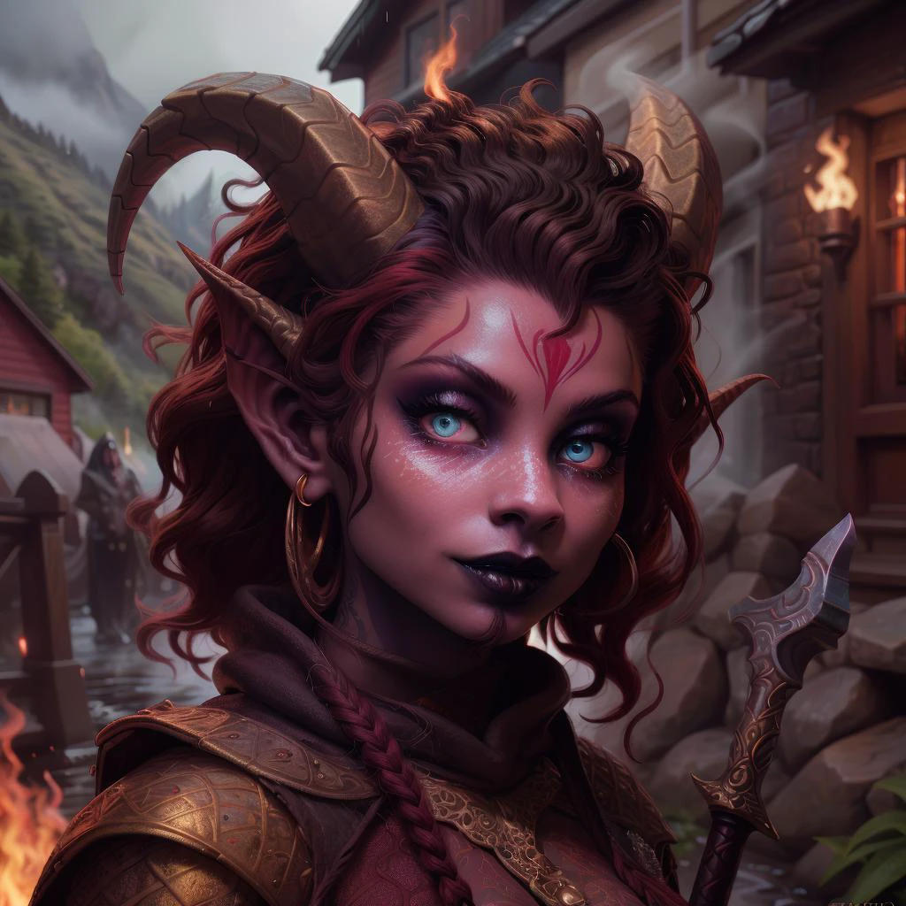 d3v1lg1rl, black hair, makeup, colored skin, demon girl, demon horns, r3d skin, 1girl, armor, basket, beard, belt, black hair, black lips, blonde hair, blue eyes, blue skin, blurry, blurry background, braid, breasts, brown eyes, brown hair, cape, chainmail, choker, cleavage, colored skin, dark skin, dark-skinned female, earrings, facepaint, facial hair, facial mark, fire, freckles, full armor, green eyes, hair over shoulder, holding, holding staff, horns, horse, jacket, jewelry, knife, lips, long hair, looking at viewer, male focus, medium breasts, mole, mole under mouth, necklace, outdoors, pauldrons, pointy ears, polearm, rain, realistic, red dress, red eyes, red hair, ring, sharp teeth, shirt, shoulder armor, single braid, smile, smoke, solo, solo focus, staff, stubble, sword, tattoo, teeth, tiefling, twin braids, upper body, wavy hair, weapon, white hair, in the style of hasselblad 1600f, southern gothic, light pink and light gold, captivating gaze, washed-out, neo-pop sensibility, gothic, stripcore, ethereal colours, gothic art, fullbody, perfect eyes, perfect features, perfect hands, perfect body, 128k, 1080p, cinematic quality, cinematic lighting, voodoo, sinister, diabolical, testp, stunningly beautiful, maxim, hyper realistic details, looking at viewer, close-up shot, , in the style of whimsical and fantastical elements, mushroomcore, mysterious outdoors mountains, background, playful promises, surrealism, bum, android jones, Larry Carlson, <lora:GANnabis:0.25> GANnabis, betty boop, marijuana flower and leaves, sour diesel OG cannabis strain, dark leaves, colorful, art, fullbody, perfect eyes, perfect features, perfect hands, perfect body, 128k, 1080p, cinematic quality, cinematic lighting, voodoo, sinister, diabolical, testp, stunningly beautiful, maxim, hyper realistic details<lora:RPGTiefling:1> tiefling