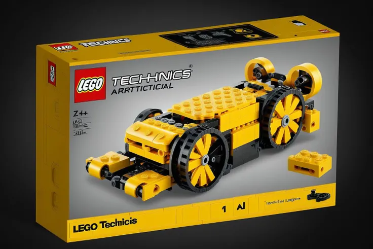 A.I. Artificial Intelligence <lora:L3GO_Box_SDXL:1> lego technics, box, technical drawing,yellow, machinary