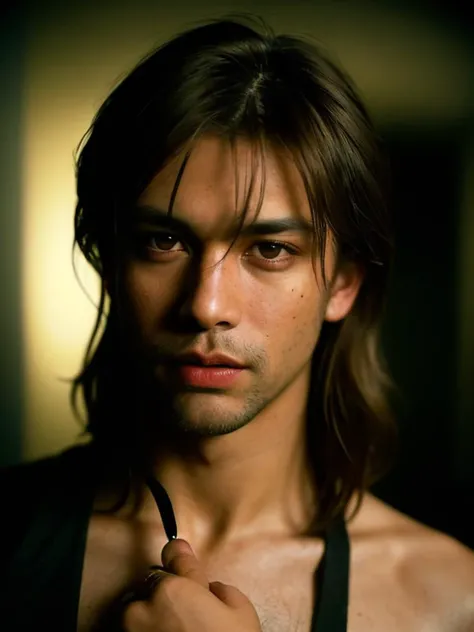 Grunge style, RAW photo of (((man))), portrait of a beautiful (man:1.5), (((male person)) + (age sixties )), highly realistic, masterpiece, absurdres, intricate, highly detailed, togo,skin color brown to dark brown + Square Face, Protruding Eyes, [eye color blue], Nose with an Arched Bridge Shape, full lips, prominent cheeks, long chin, high quality photography, 3 point lighting, flash with softbox, 16k, Leica M6, Ektachrome 64, smooth, sharp focus, high resolution, award winning photo, 50mm, f2.8, depth of field, Textured, distressed, vintage, edgy, punk rock vibe, dirty, noisy