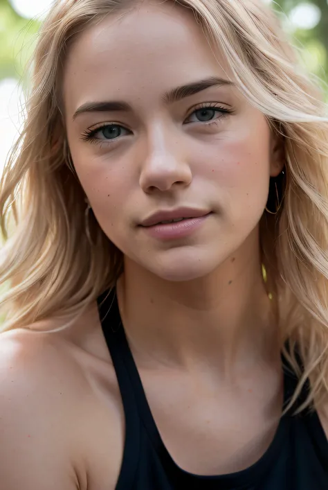 photo of (blonde Will4F1tzg3r4ld01:0.99), a woman as a sexy jogger, (running in a city park), modelshoot style, (extremely detailed CG unity 8k wallpaper), photo of the most beautiful artwork in the world, professional majestic (photography by Steve McCurry), 8k uhd, dslr, soft lighting, high quality, film grain, Fujifilm XT3 sharp focus, f 5.6, High Detail, Sharp focus, dramatic, (wearing a tank top and leggins), ((central park)), (looking at viewer:1.2), (detailed pupils:1.3), (natural light), (closeup:1.2), (seductive)