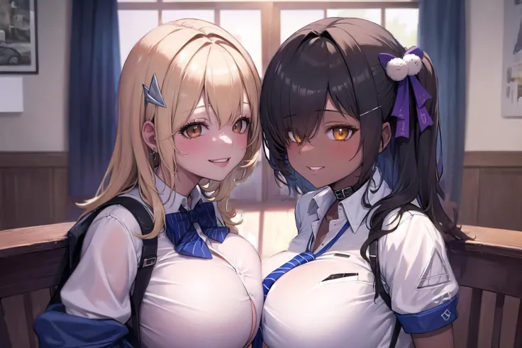 ((two girls)),((Perfect body,))((Super beautiful,))((High quality,)),Naked, (sweaty,) (wet all over,) blush,saliva trail, steam, midnight, light color hair, light color eyes,chignon hair, huge breasts,Nipples,beautiful girl hugging me, sticking out her lips and asking for a kiss, looking ecstatic,Looking at Viewer,pov,big open mouth,tongue out,((incoming hug,))((incoming kiss)),Half-open eyes,Saliva, love juice,((Midnight classroom, half-taken blazer , pantyhose,)),fisheye lens