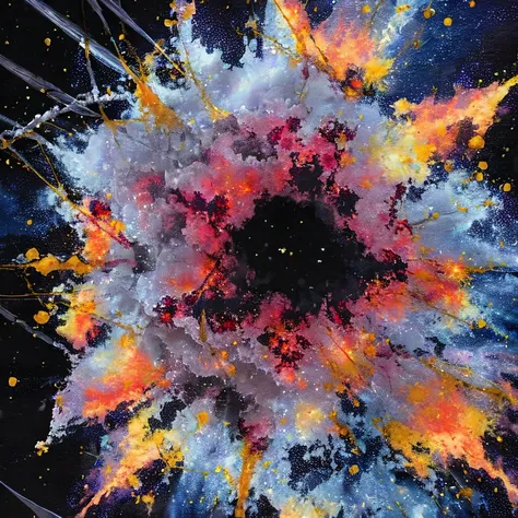 an exploding photon rose, <lora:pollock:1.0> p0ll0ck
