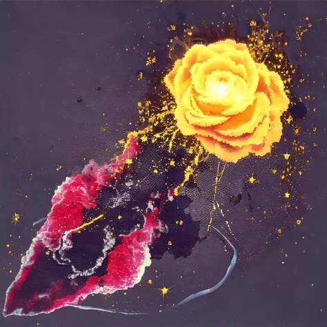 an exploding photon rose, <lora:pollock:1.0> p0ll0ck