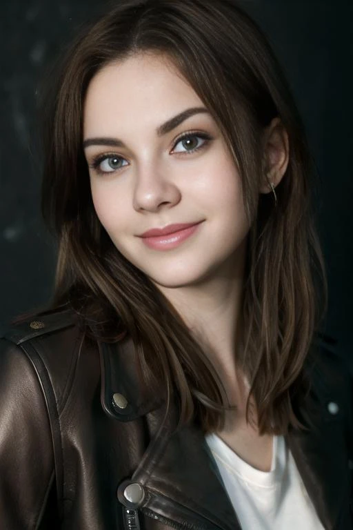 daisyrdl,smile,medium length hair,full length portrait,wearing turtleneck,canon powershot,masterpiece,city street,bokeh,extreme dof,highly detailed,8k,uhd,soft lighting, showing her ass