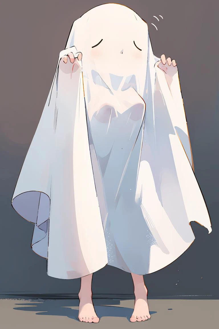 (masterpiece, best quality), 1girl, <lora:ghost_costume_faceless:1> faceless, ghost_costume