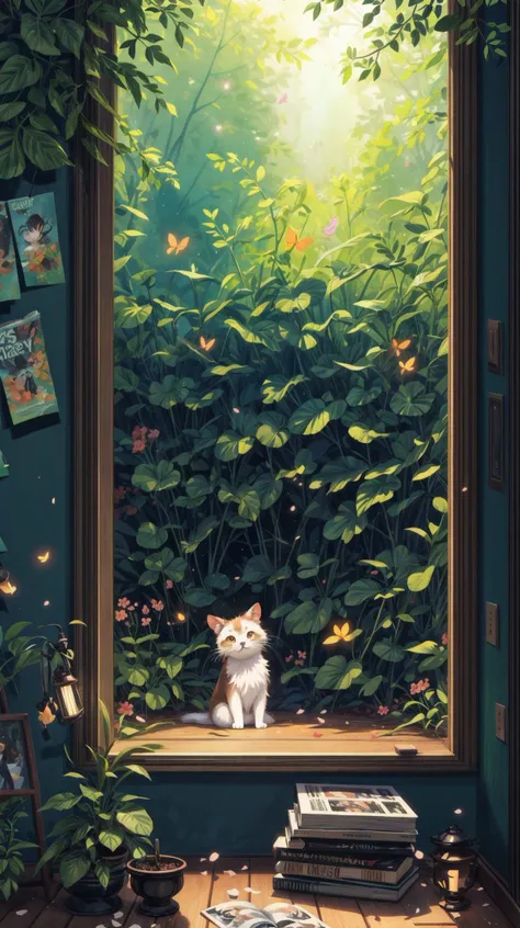 (8k, Best quality, Masterpiece),((magazine cover:1.2)),Super Detail,Petal,forest,Firefly,Particles,Poster,design,3D art,Surreal,OC render,Complex,Ray tracing,Depth of field,Beautiful creative picture,haibao,(masterpiece, top quality, best quality, official art, beautiful and aesthetic:1.2),<lora:more_details:1>,