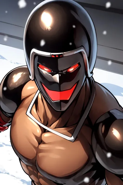 masterpiece, best quality, solo,outdoor,looking at viewer,anime style,male,snow,cowboy shot,
<lora:warsmanV1:0.8>kin_warsman,brown bodysuit, smile,red eyes,