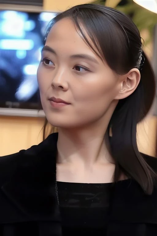((masterpiece)),((bestquality)),8k,high detailed,ultra-detailed,depth of field,wide angle,1girl,beautiful_face,solo,beautiful_hand,cinematic lighting,Long_hair,black hair,<lora:Kim_Lora-000001:1>,([Task lighting|Tungsten lighting|coutre-jour|Point source lighting]),(in the studio,[Golden Ratio|Portrait|Cinematic Shot]),Golden Ratio,Portrait,Looking Outside,dynamic angle,