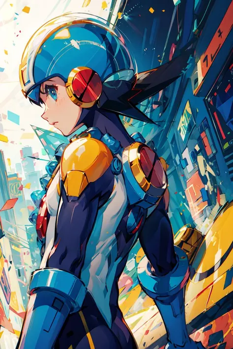 <lora:Megaman:.8> Megaman, 1boy,