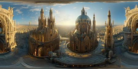 Arafed view of a cathedral with a clock tower and a clock tower - SeaArt AI