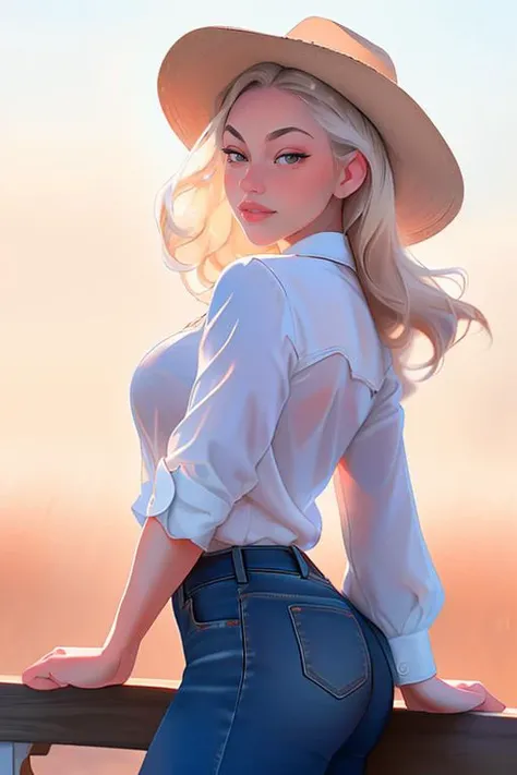 Merger_honey_khovaplay,
country beauty posing against a wooden fence with a plaid shirt and jeans and a cowboy hat, cow girl, country girl, cow girl,
bokeh, f1.4, 40mm, photorealistic, raw, 8k, textured skin, skin pores, intricate details <lora:epi_noiseoffset2:1>, epiCRealism <lora:ClothingAdjuster3:-1.3>