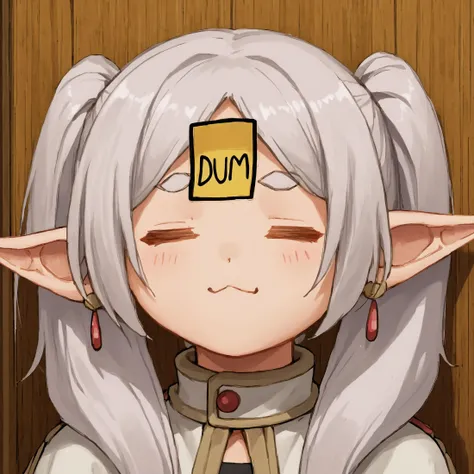 score_9, score_8_up, score_7_up, source_anime, sketch, 1girl, <lora:DumStickyNote_XLPD:1.2> dumstickyNote, sticker, <lora:frieren-PD-1.0:1> frieren, <lora:ChamElfExpressionPonyXL:.7> =w=, :3, = =, eyes closed
